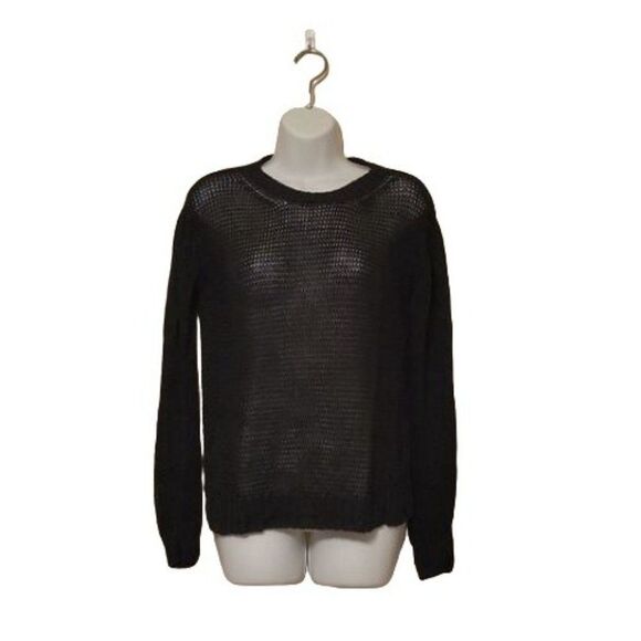 Polo by Ralph Lauren Womens Sweater M Open Knit Weave Long Sleeve Black - Picture 7 of 7